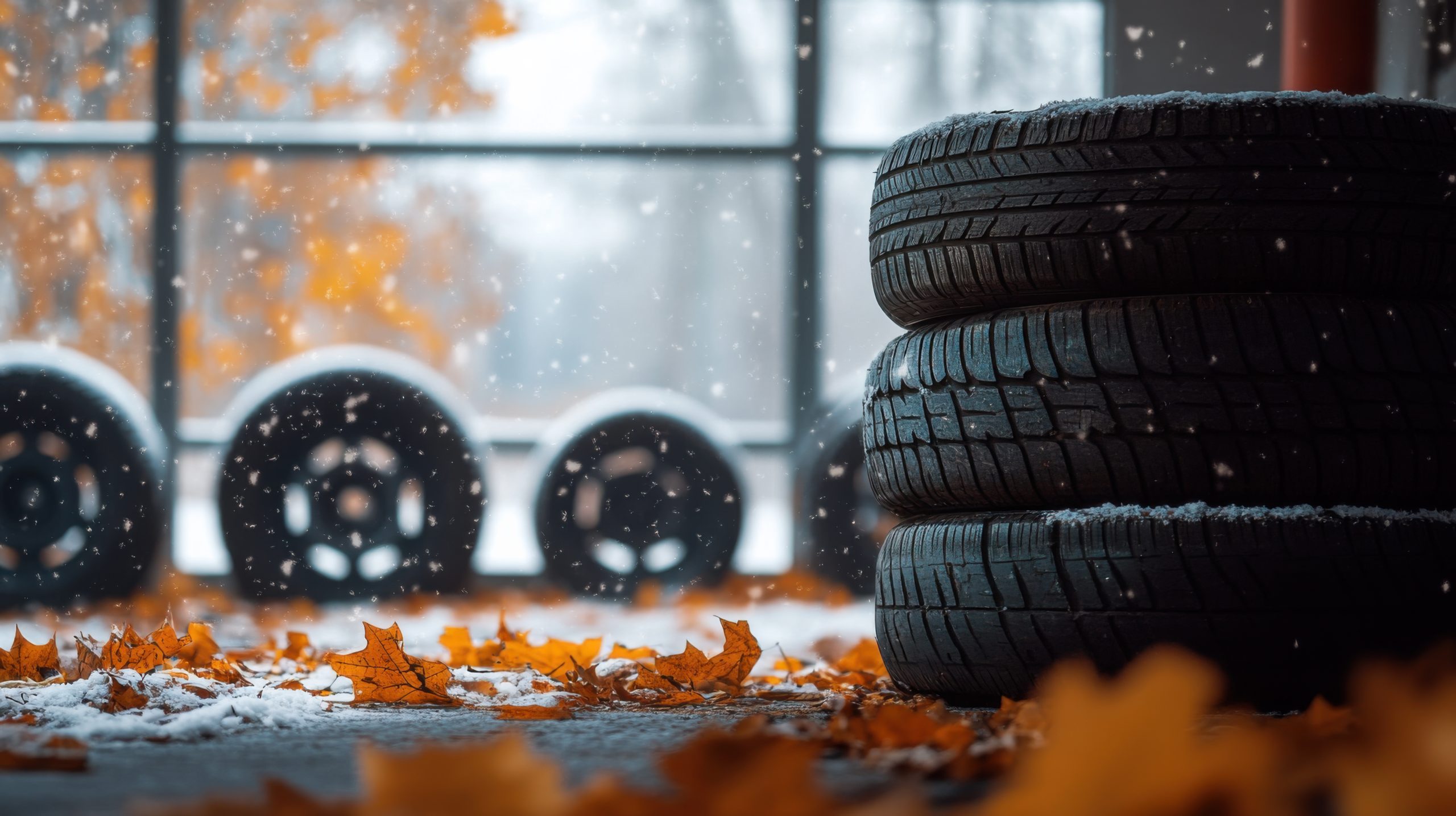 UK Automotive Winter Tire Market Outlook to 2035 tires-winter-workshop-with-blurred-background-background-scaled