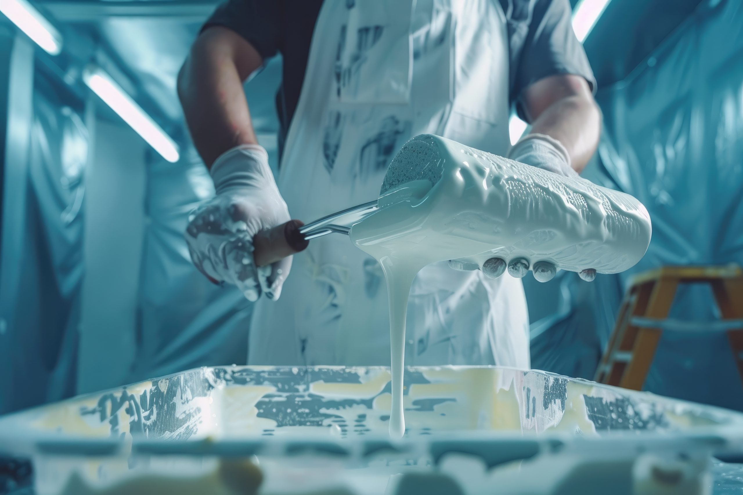 Thailand Gelcoat Market Expands as Composite Applications Reach USD 333 Million Across Key Fiberglass Segments worker-pours-white-paint-into-tray-dips-roller-scaled