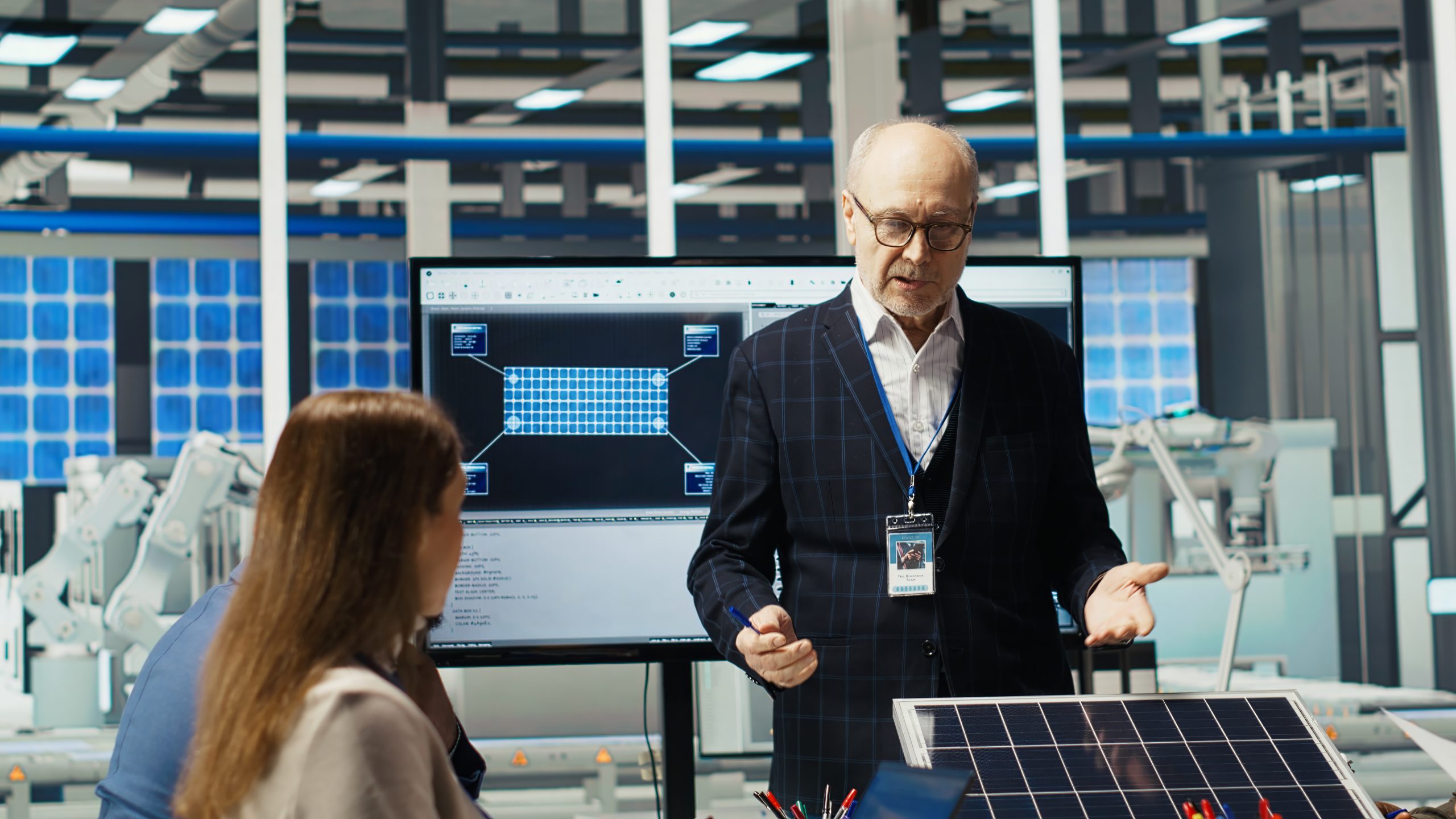 US Solar PV Wafers Market Outlook to 2035 businessmen-photovoltaics-factory-doing-financial-investments-scaled