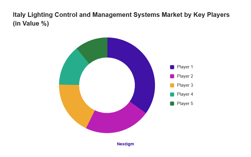 Italy Lighting Control and Management Systems Market by Key Players (in Value %)