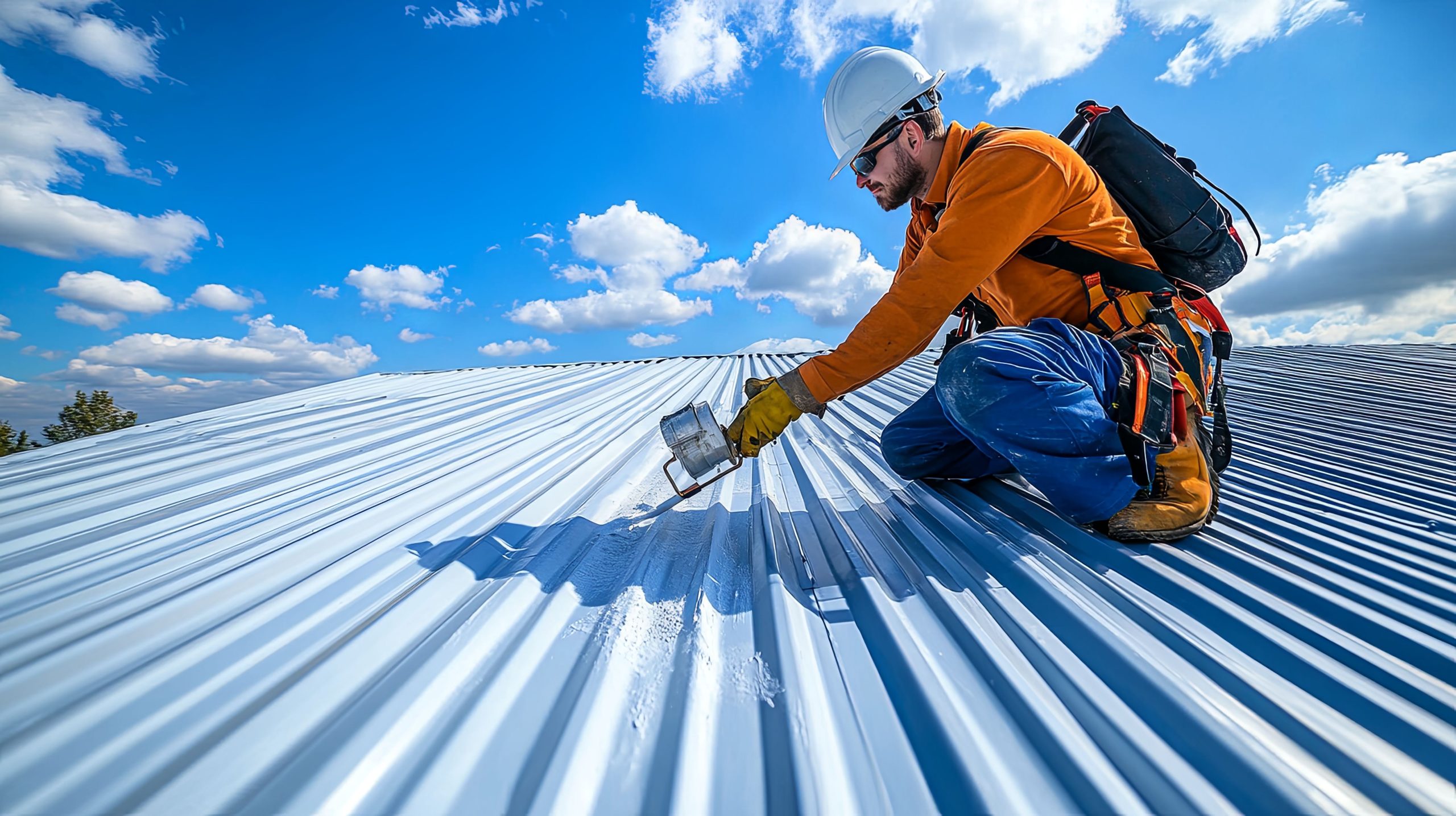 Singapore Cool Roof Coatings and Systems Market Outlook to 2035 construction-worker-applying-coating-metal-roof-scaled