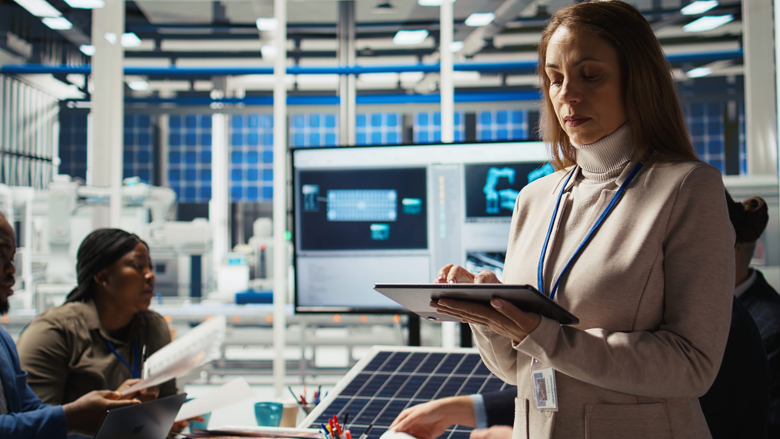 Japan Solar PV Wafers Market Outlook to 2035 jolly-researcher-analyzes-solar-cell-prototypes-using-tablet-scaled