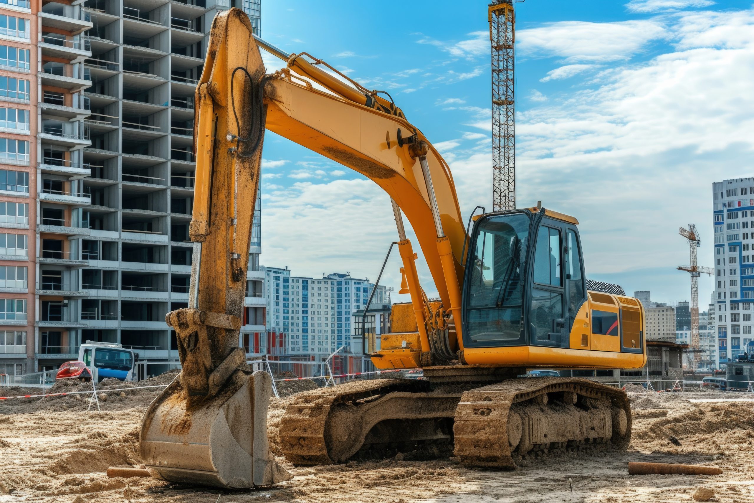 India Construction Equipment Market Outlook to 2035 scene-construction-site-with-equipment-2-scaled